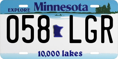 MN license plate 058LGR