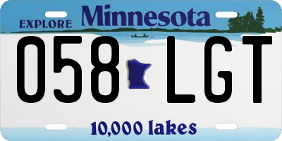 MN license plate 058LGT
