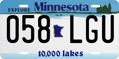 MN license plate 058LGU