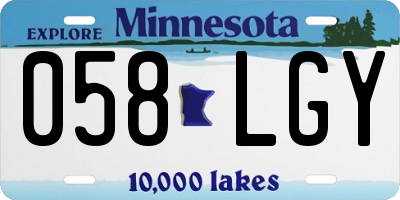 MN license plate 058LGY
