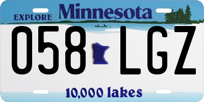MN license plate 058LGZ