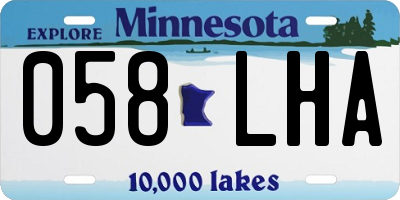 MN license plate 058LHA
