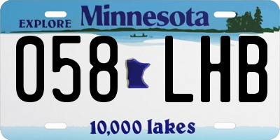 MN license plate 058LHB
