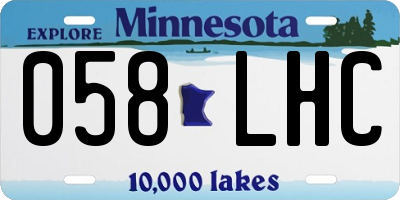 MN license plate 058LHC