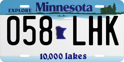 MN license plate 058LHK