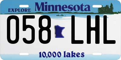 MN license plate 058LHL