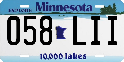 MN license plate 058LII