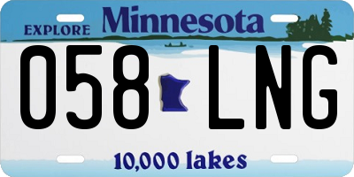 MN license plate 058LNG