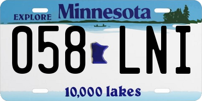 MN license plate 058LNI