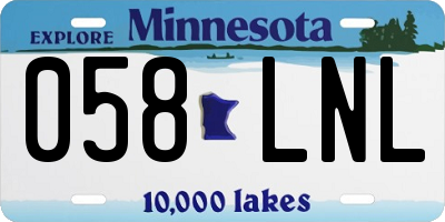 MN license plate 058LNL