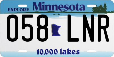 MN license plate 058LNR