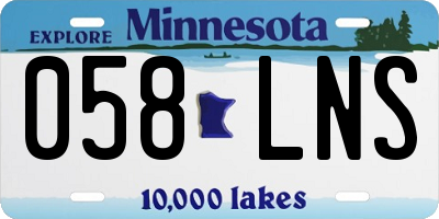 MN license plate 058LNS