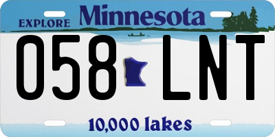 MN license plate 058LNT