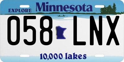 MN license plate 058LNX