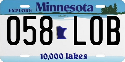 MN license plate 058LOB
