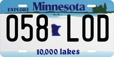MN license plate 058LOD