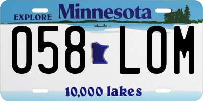 MN license plate 058LOM