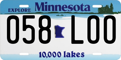 MN license plate 058LOO