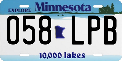 MN license plate 058LPB