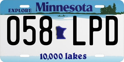MN license plate 058LPD