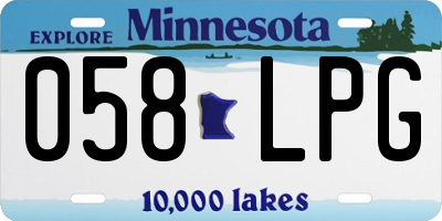 MN license plate 058LPG