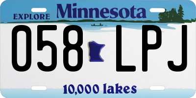 MN license plate 058LPJ