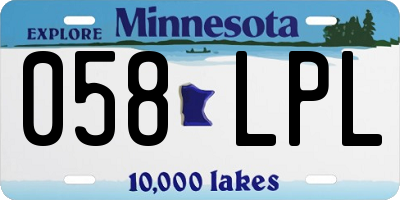 MN license plate 058LPL