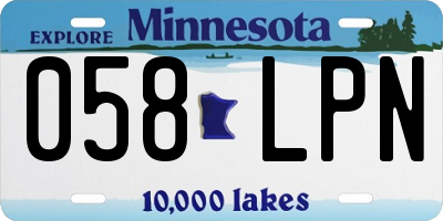 MN license plate 058LPN