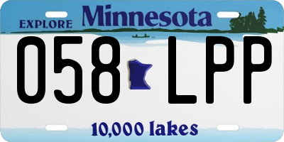 MN license plate 058LPP