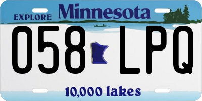 MN license plate 058LPQ