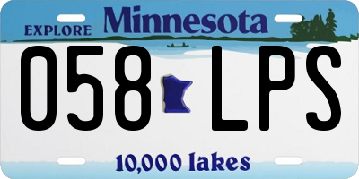 MN license plate 058LPS