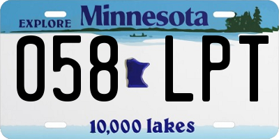 MN license plate 058LPT