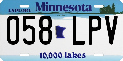 MN license plate 058LPV