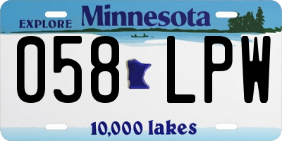 MN license plate 058LPW