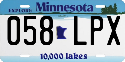MN license plate 058LPX