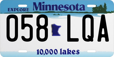 MN license plate 058LQA