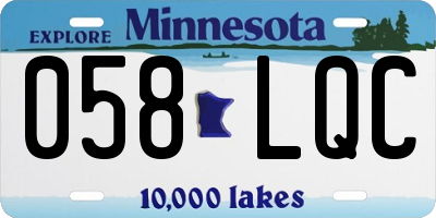 MN license plate 058LQC