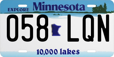 MN license plate 058LQN