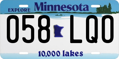 MN license plate 058LQO
