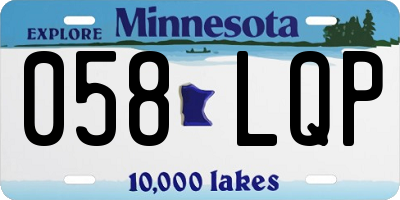 MN license plate 058LQP