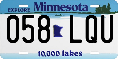 MN license plate 058LQU