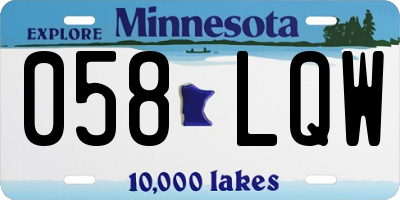 MN license plate 058LQW