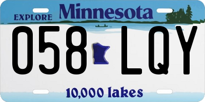 MN license plate 058LQY