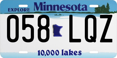 MN license plate 058LQZ