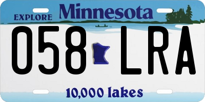 MN license plate 058LRA