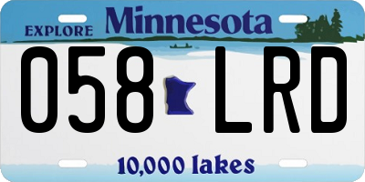 MN license plate 058LRD