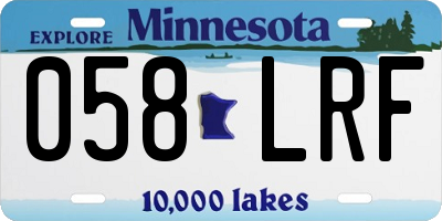 MN license plate 058LRF