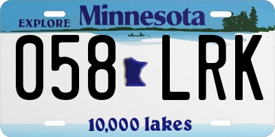 MN license plate 058LRK