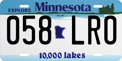 MN license plate 058LRO