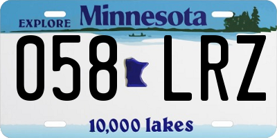 MN license plate 058LRZ